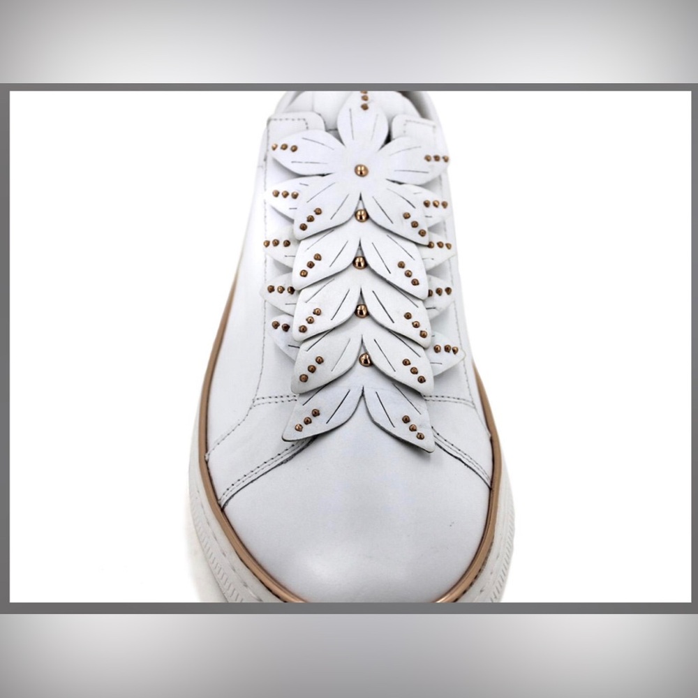 Gabor White Athletic Shoes with Floral Detail